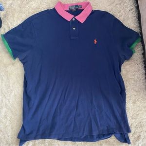 Ralph Lauren Polo Navy Pink and Green Shirt